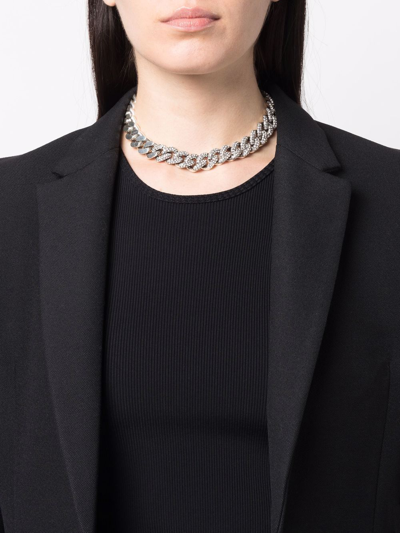 Shop Saint Laurent Curb-chain Necklace In Silber