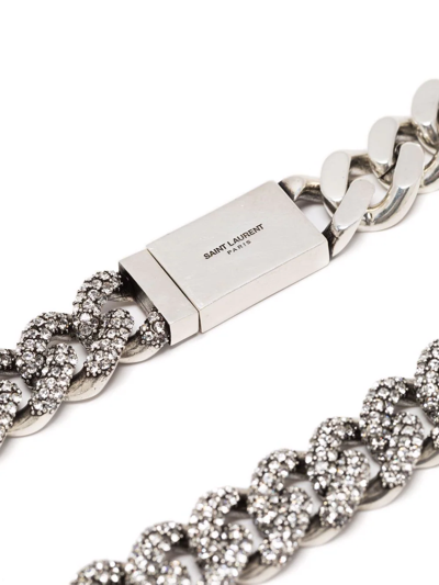 Shop Saint Laurent Curb-chain Necklace In Silber