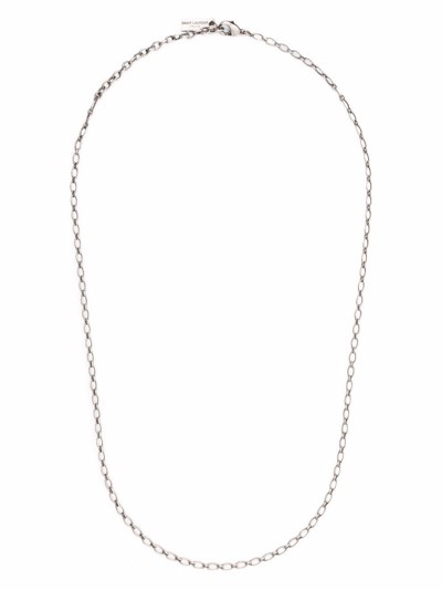 Shop Saint Laurent Chain Necklace In Argento