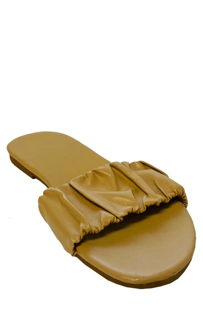 Shop Mique Shelby Slide Sandal In Beige