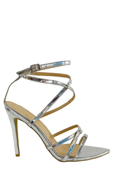 Shop Mique Leila Stiletto Heel Sandal In Silver