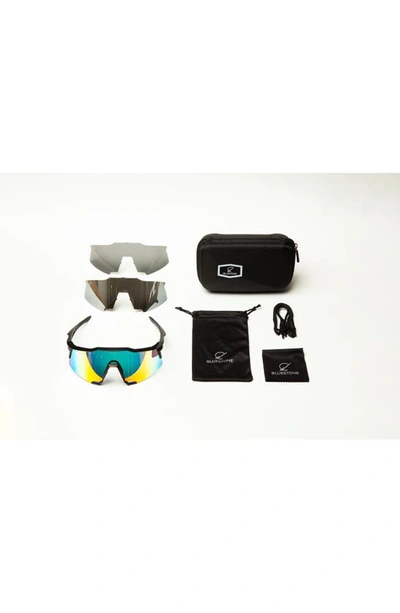 Shop Bluestone Sunshields Zaddy 88mm Wrap Shield Sunglasses In Black / Multi