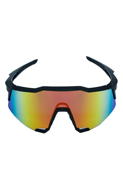 Shop Bluestone Sunshields Zaddy 88mm Wrap Shield Sunglasses In Black / Multi