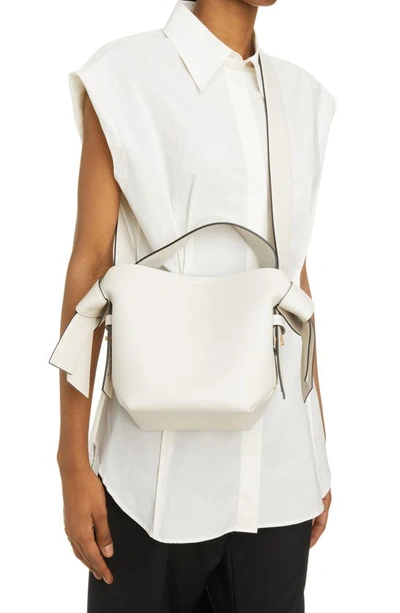 Shop Acne Studios Mini Musubi Leather Top Handle Bag In White/ Black