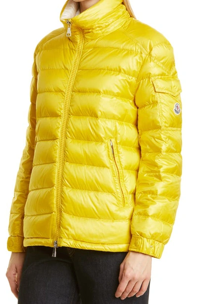 Shop Moncler Dalles Water Resistant Down Puffer Jacket In Yellow