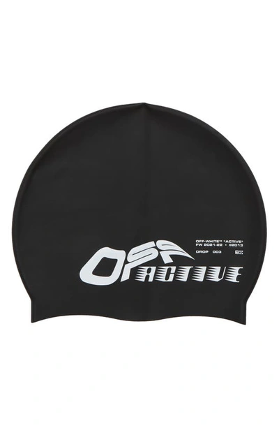 Shop Off-white Swim Cap In Black White