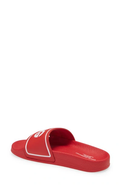 Shop Dolce & Gabbana Logo Slide Sandal In Red/ White