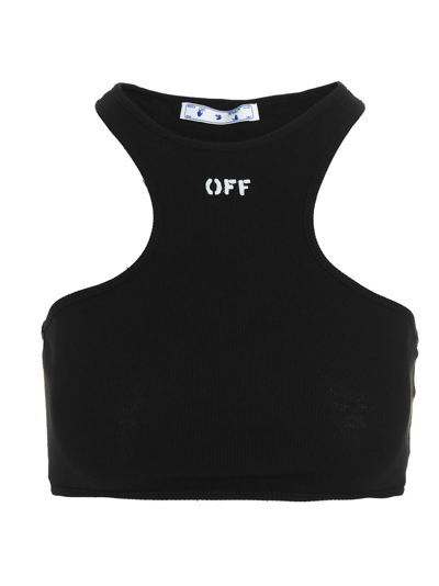 Off-white Women's Ribbed Crop Top In Black
