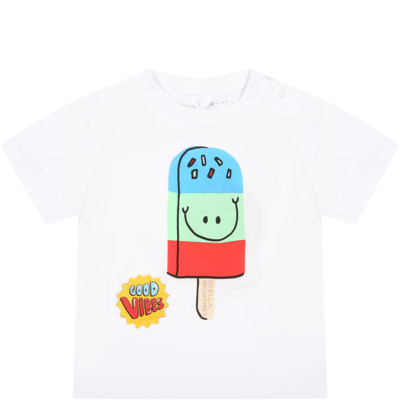 Shop Stella Mccartney White T-shirt For Babykids With Ice Cream