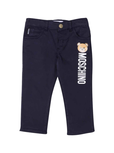 Shop Moschino Newborn Blue Trousers