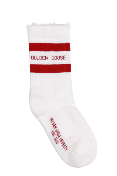 Shop Golden Goose Socks In White Cotton