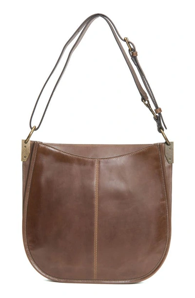 Shop Frye Farrah Bold Weave Hobo Bag In Dark Brown