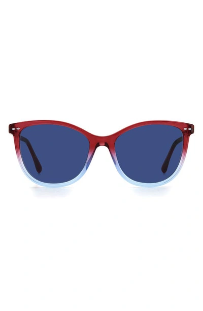 Shop Isabel Marant Gradient Round Sunglasses In Red Shaded Blue / Blue