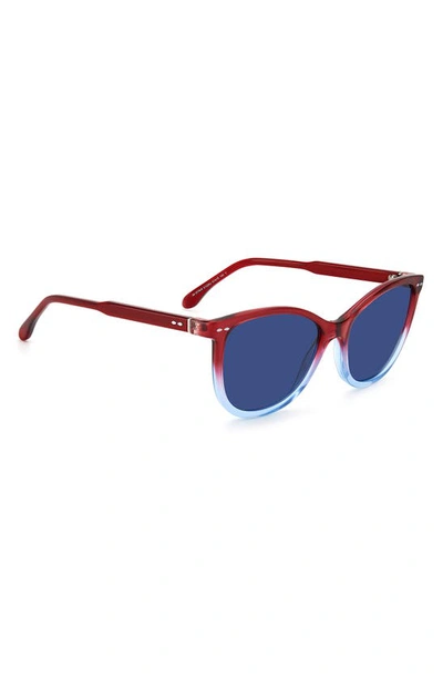 Shop Isabel Marant Gradient Round Sunglasses In Red Shaded Blue / Blue