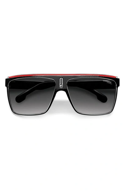 Shop Carrera Eyewear Flat Top Gradient Sunglasses In Black Red/ Grey Shaded