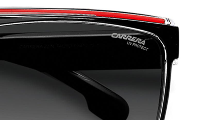 Shop Carrera Eyewear Flat Top Gradient Sunglasses In Black Red/ Grey Shaded