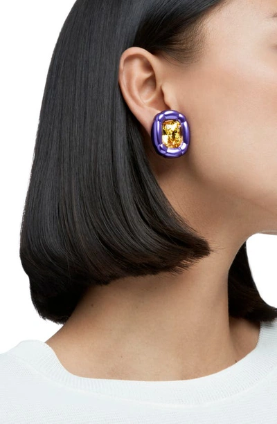 Shop Swarovski Dulcis Clip-on Earrings In Light Topaz