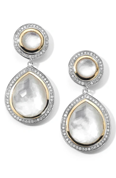 Shop Ippolita Chimera Lollipop Drop Earrings In Gold/ Rock Crystal/ Silver