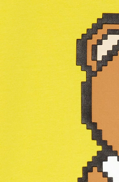 Shop Moschino Kids' Pixel Bear Graphic Dress In Yellow