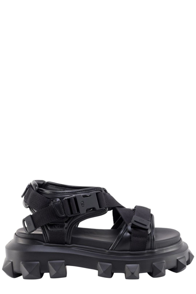 Shop Valentino Garavani Trackstud Sandals In Black
