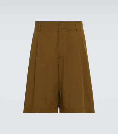 Shop Moncler Genius Bermuda Cotton Shorts In Khaki