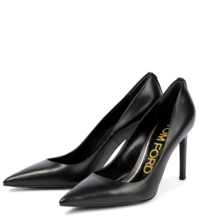 Shop Tom Ford T Screw 85 Leather Pumps In Black