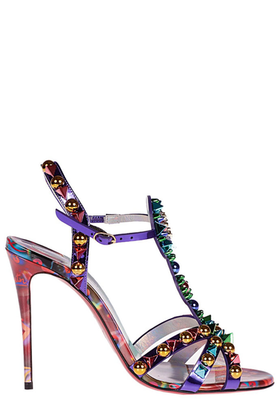 Shop Christian Louboutin Goldora Studded Sandals In Multi