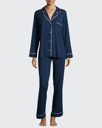 Shop Eberjey Gisele Long Pajama Set In Navy