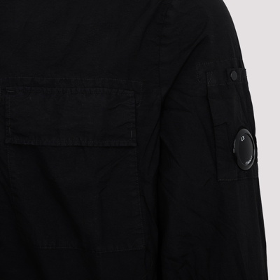 Shop C.p. Company Taylon Zipped Shirt In Black