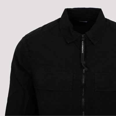 Shop C.p. Company Taylon Zipped Shirt In Black