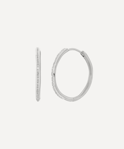 MONICA VINADER MONICA VINADER SILVER RIVA LARGE DIAMOND HOOP EARRINGS 