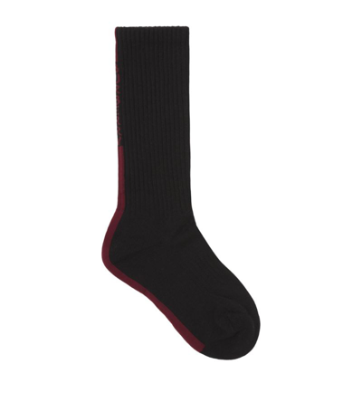 Shop Burberry Logo-stripe Socks In Black