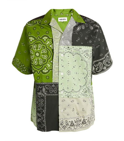 Shop Kenzo Bandana Print Shirt In Green