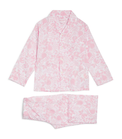 Shop Derek Rose Kids Cotton Pomegranate Print Pyjamas Set (3-16 Years) In Pink