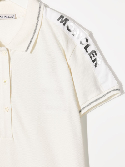 Shop Moncler Teen Logo-print Polo Shirt In White