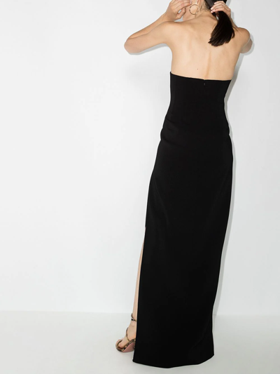 Monot Womens Black Strapless V-neck Stretch-woven Gown 8 In Black