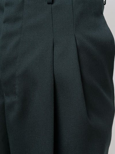 Shop Ami Alexandre Mattiussi Wide-legged Tailored Trousers In Green