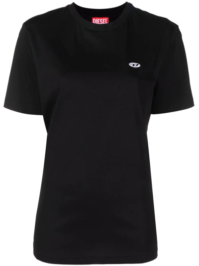 Shop Diesel Logo-patch T-shirt In Black