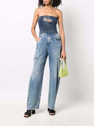 Diesel M-clarksville Bandeau Top In Blue