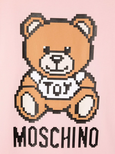 Shop Moschino Teddy Bear Graphic T-shirt In Pink