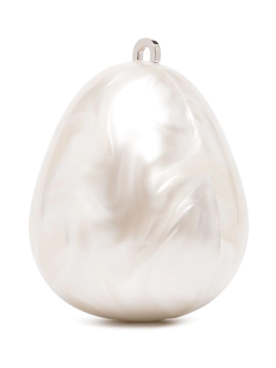 Shop Simone Rocha Micro Egg Perspex Shoulder Bag In White