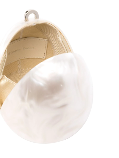 Shop Simone Rocha Micro Egg Perspex Shoulder Bag In White