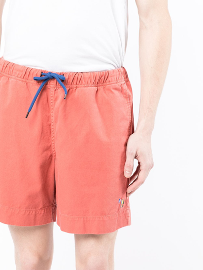 Shop Ps By Paul Smith Drawstring Cotton Shorts In Red