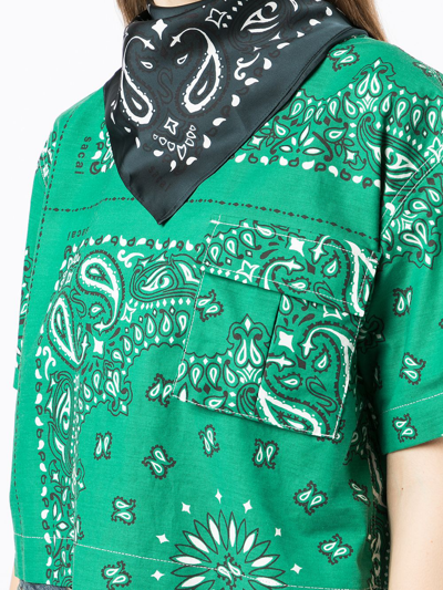 Shop Sacai Bandana-neck Paisley T-shirt In Green