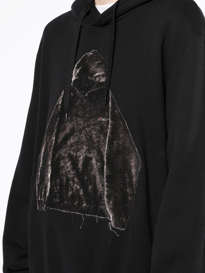 Shop Doublet Graphic-print Cotton Hoodie In Black
