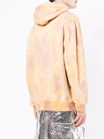 Shop Doublet Tie-dye Distressed-effect Hoodie In Brown