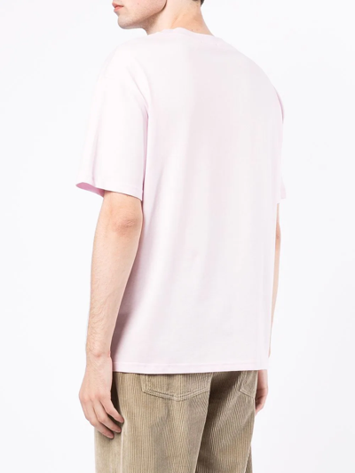 Shop Apc Logo-print Cotton T-shirt In Pink