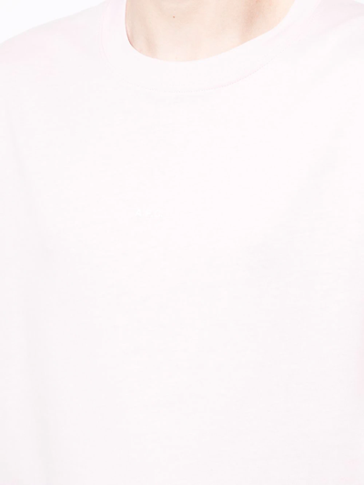 Shop Apc Logo-print Cotton T-shirt In Pink