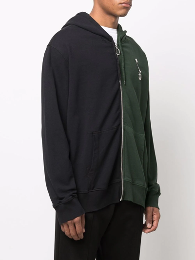 Fred Perry Colour-block Zip-up Hoodie In Green