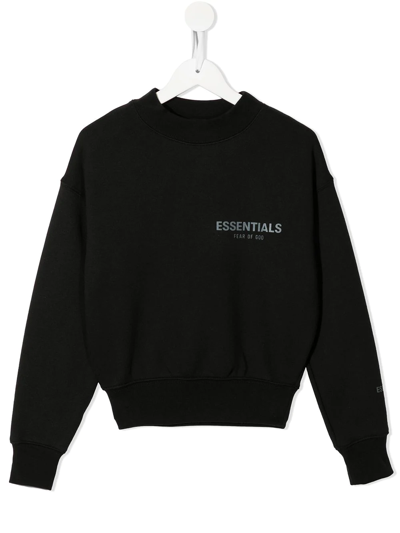 Essentials Logo-print Cotton Sweatshirt In Black